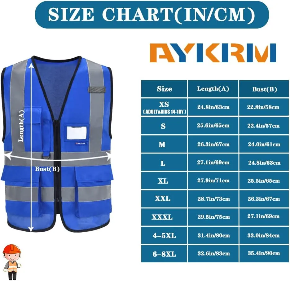A-SAFETY High Visibility Reflective Safety Vest Customize Logo (XS-8XL)