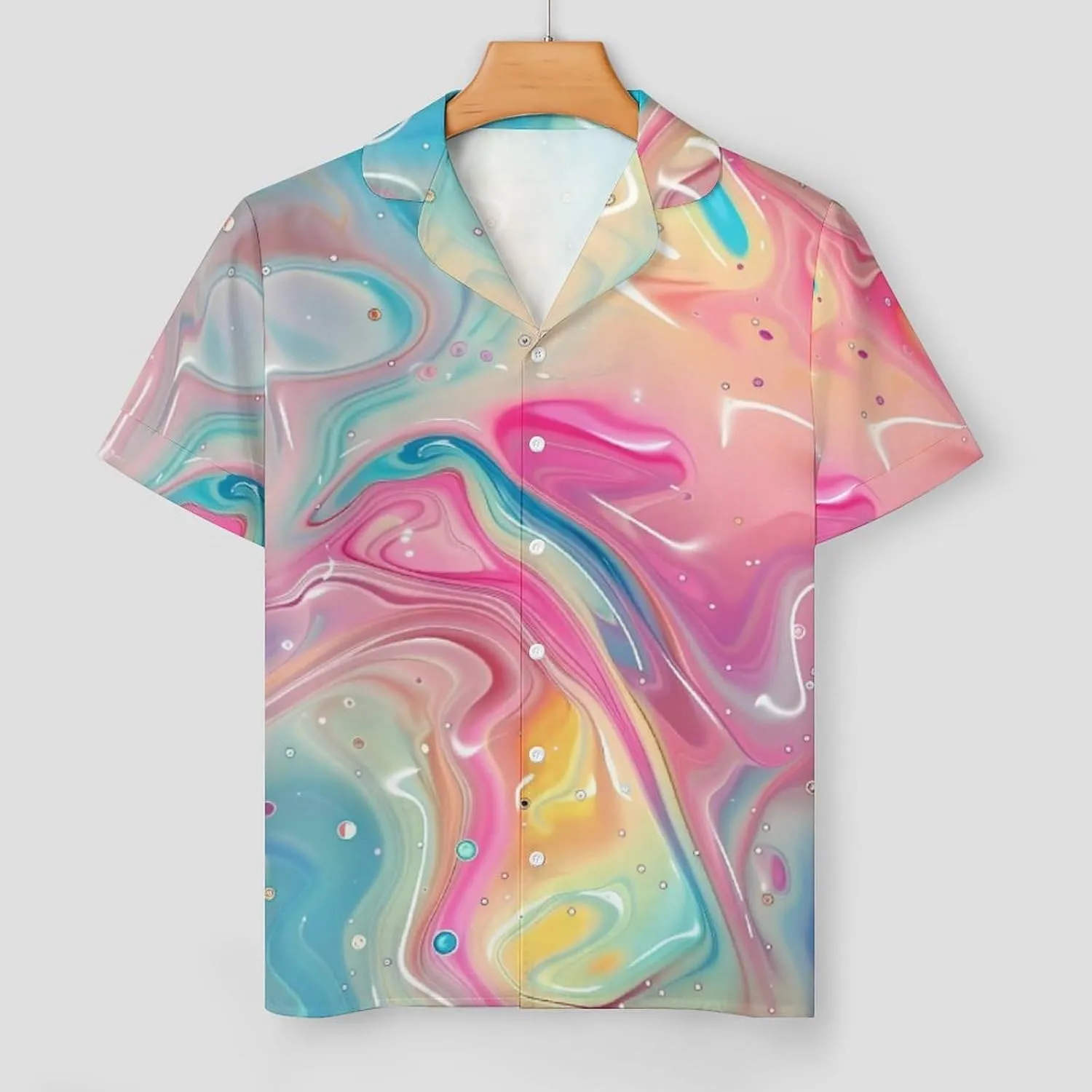 Abstract Art Rainbow Women's Satin Pajama Set Short Sleeve Button Down Sleepwear Loungewear Pj Set