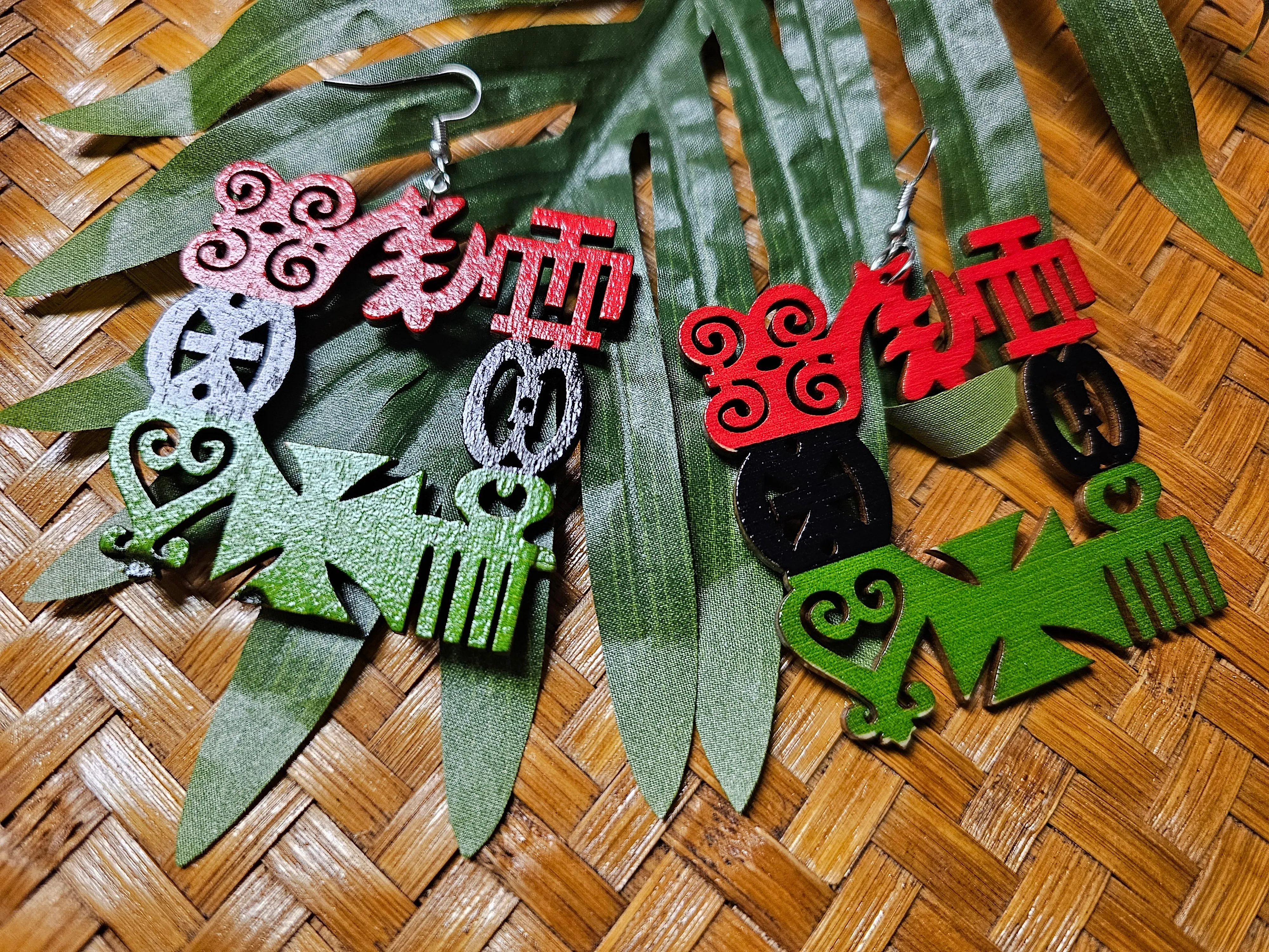 Adinkra Square Dangle Earrings
