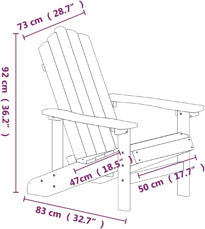 Adirondack Chairs and Table Set 2-Piece Outdoor Patio Furniture HDPE Anthracite Weather-Resistant Seating for Garden Poolside Backyard
