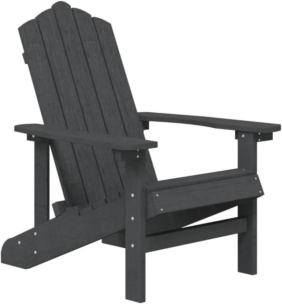 Adirondack Chairs and Table Set 2-Piece Outdoor Patio Furniture HDPE Anthracite Weather-Resistant Seating for Garden Poolside Backyard