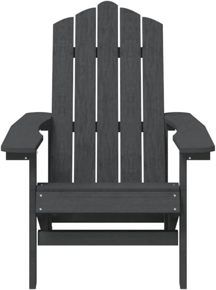 Adirondack Chairs and Table Set 2-Piece Outdoor Patio Furniture HDPE Anthracite Weather-Resistant Seating for Garden Poolside Backyard