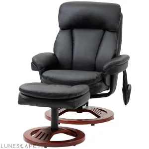 Adjustable Black Faux Leather Electric Remote Massage Recliner Chair