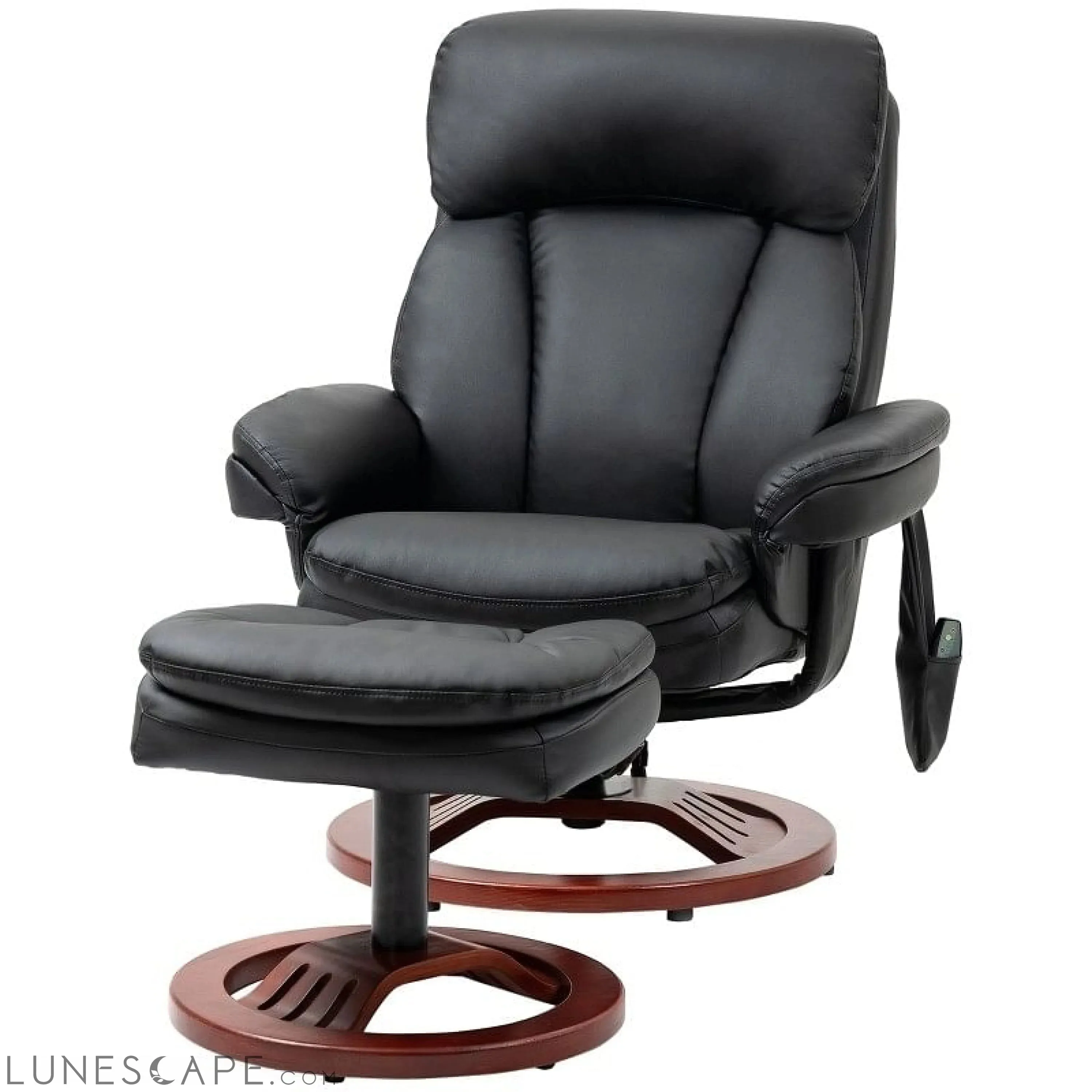 Adjustable Black Faux Leather Electric Remote Massage Recliner Chair