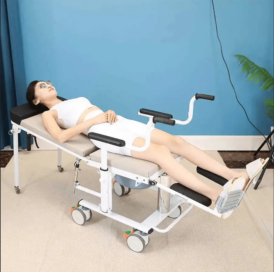 Adjustable Hydraulic Transfer Chair Bed - Easy Lift for Elderly