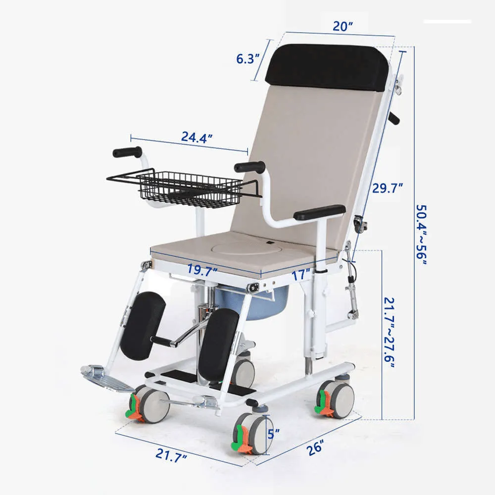 Adjustable Hydraulic Transfer Chair Bed - Easy Lift for Elderly