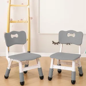 Adjustable Kid Chairs Indoor 3 Level Adjustable Suitable for Children Age 2-6. Maximum load-bearing 220LBS Suitable for Family Classroom and Nursery Child Seat Set (2-Pack-Dark Grey)