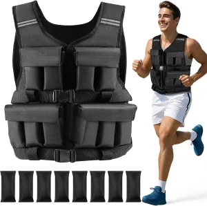 Adjustable Weighted Vest for Men Woman With Shoulder Pads 18lbs | 30lbs | 40lbs, Weight Vest For Walking, Rucking, Cross Training, Running, Muscle Building - Breathable, Comfortable, Washable