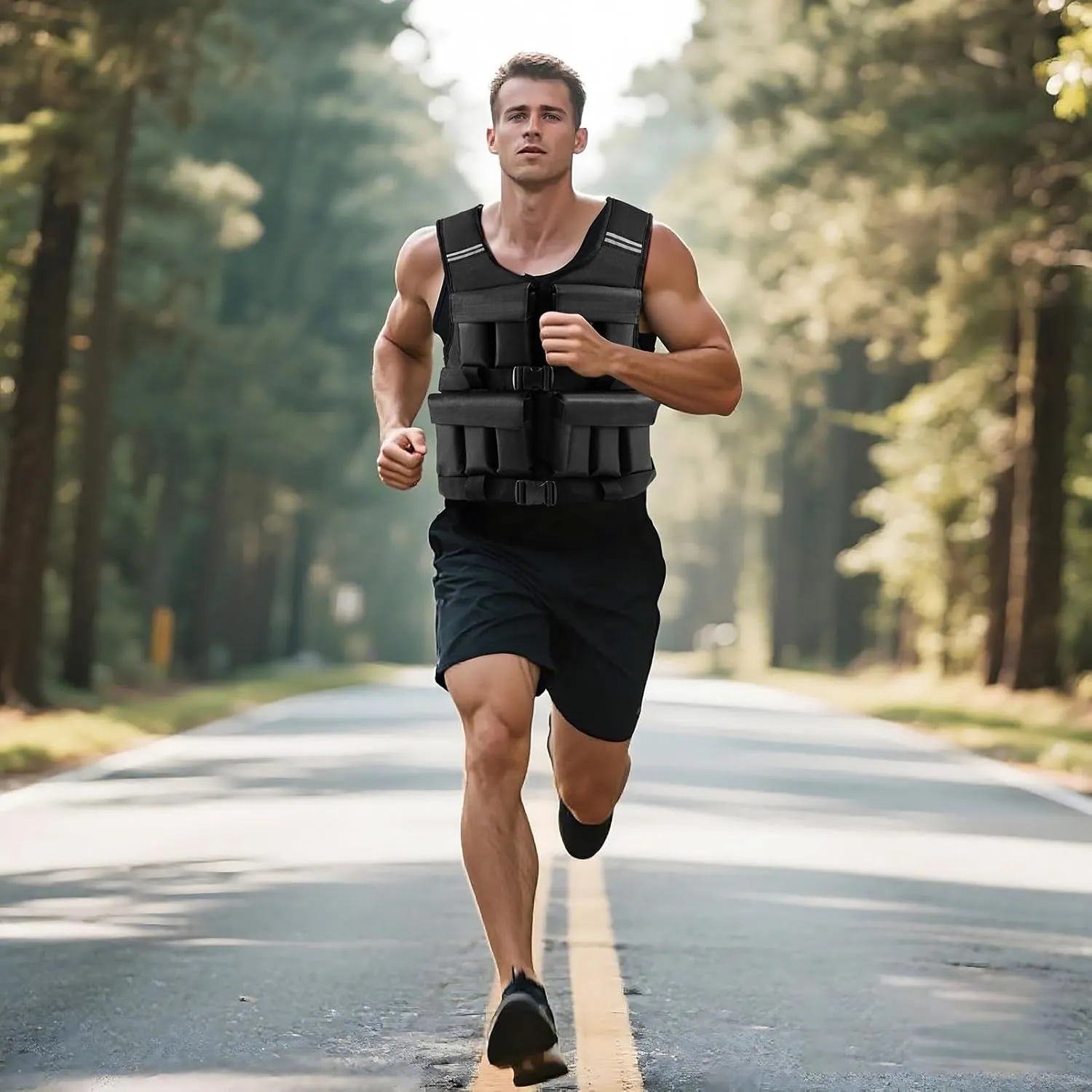 Adjustable Weighted Vest for Men Woman With Shoulder Pads 18lbs | 30lbs | 40lbs, Weight Vest For Walking, Rucking, Cross Training, Running, Muscle Building - Breathable, Comfortable, Washable