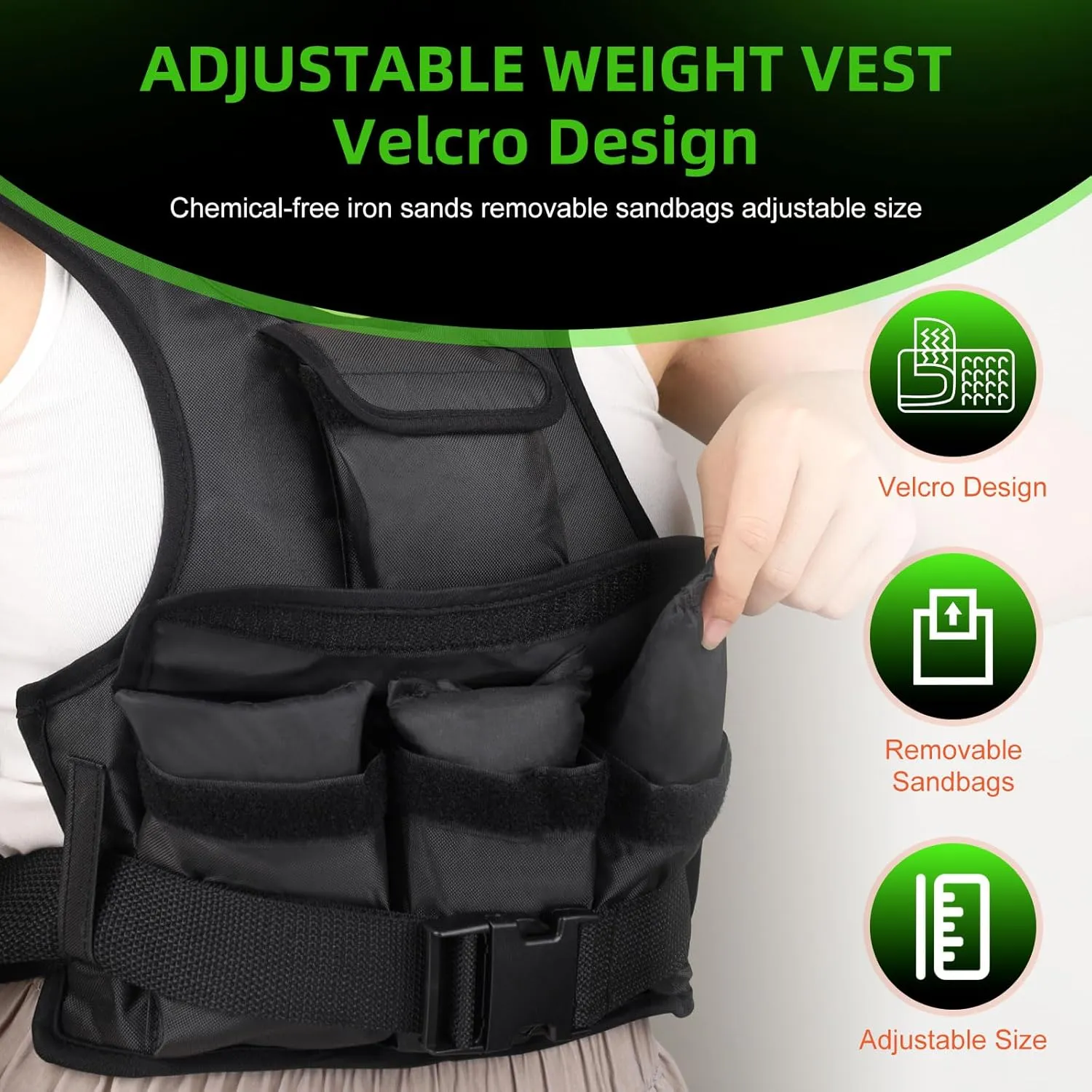 Adjustable Weighted Vest for Women, Customizable 0-18 lbs Strength Training Vest with 10 Removable Sandbag, Breathable Design, Reflective Safety Strips & Multi-Purpose Pockets for Running, Hiking, and Fitness