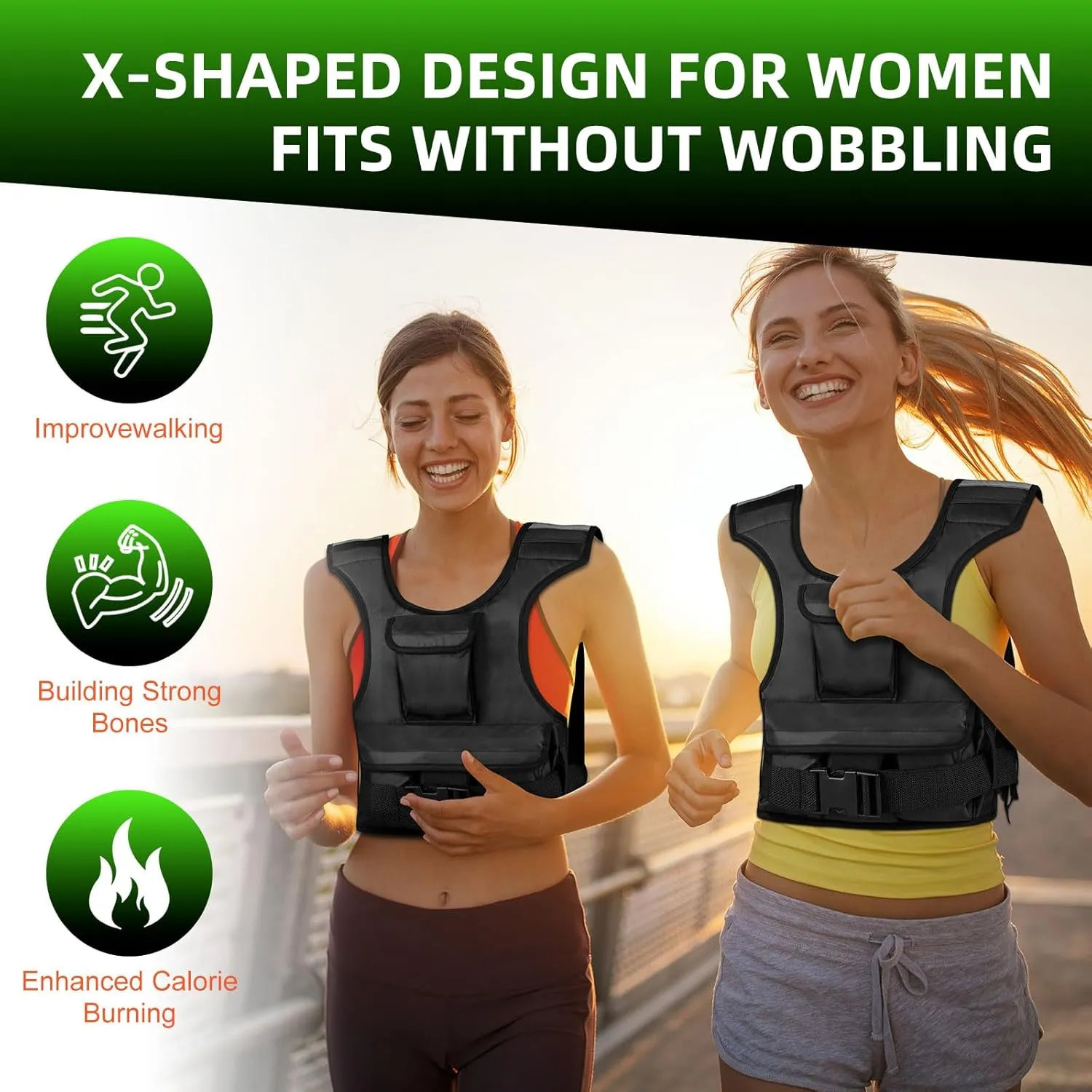 Adjustable Weighted Vest for Women, Customizable 0-18 lbs Strength Training Vest with 10 Removable Sandbag, Breathable Design, Reflective Safety Strips & Multi-Purpose Pockets for Running, Hiking, and Fitness