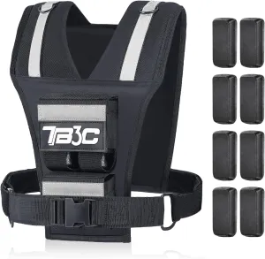 Adjustable Weighted Vest Men 19lbs/ 30lbs/ 40lbs Weights with Reflective Stripe, Weight Vest Woman Workout Vest for Strength Training,Running & Walking.
