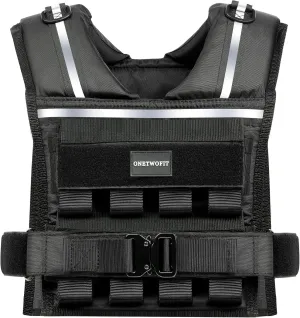 Adjustable Weighted Vest Men 2-35 LBS, Rucking Vests for Walking with Reflective Stripe, 1.2" Ultra Thick Shoulder Padding Strength Training Workout Vest for Running GYM Home, Detachable Iron Weights