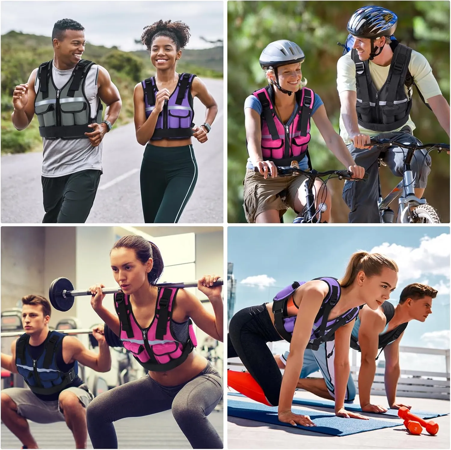 Adjustable Weighted Vest Weights Set: Sportneer 2-18 lbs/2-42 lbs Body Weight Vests 16 In 1 Fast Adjust Running Vest for Men Women Gym Home Workout Fitness Strength Training 2-18/42 lbs Removable