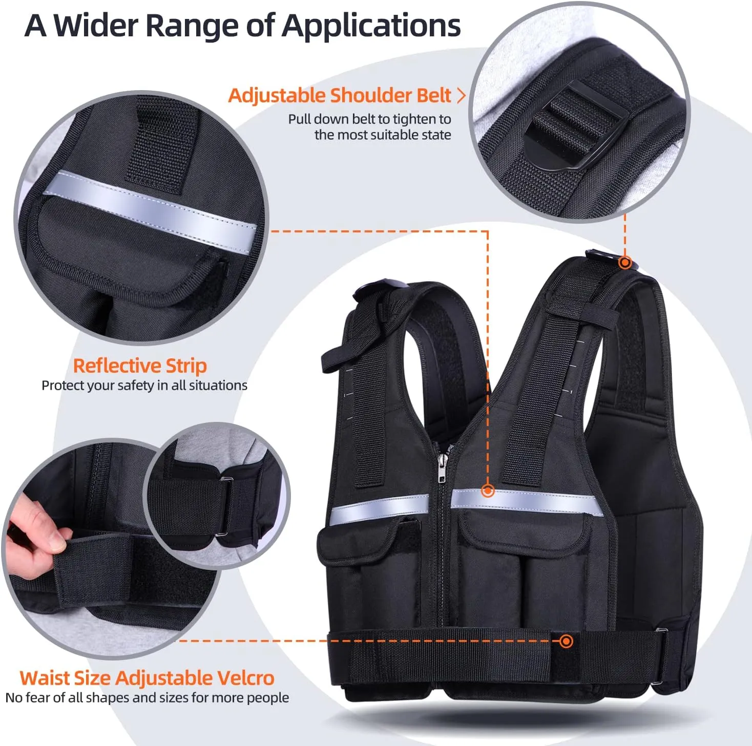 Adjustable Weighted Vest Weights Set: Sportneer 2-18 lbs/2-42 lbs Body Weight Vests 16 In 1 Fast Adjust Running Vest for Men Women Gym Home Workout Fitness Strength Training 2-18/42 lbs Removable
