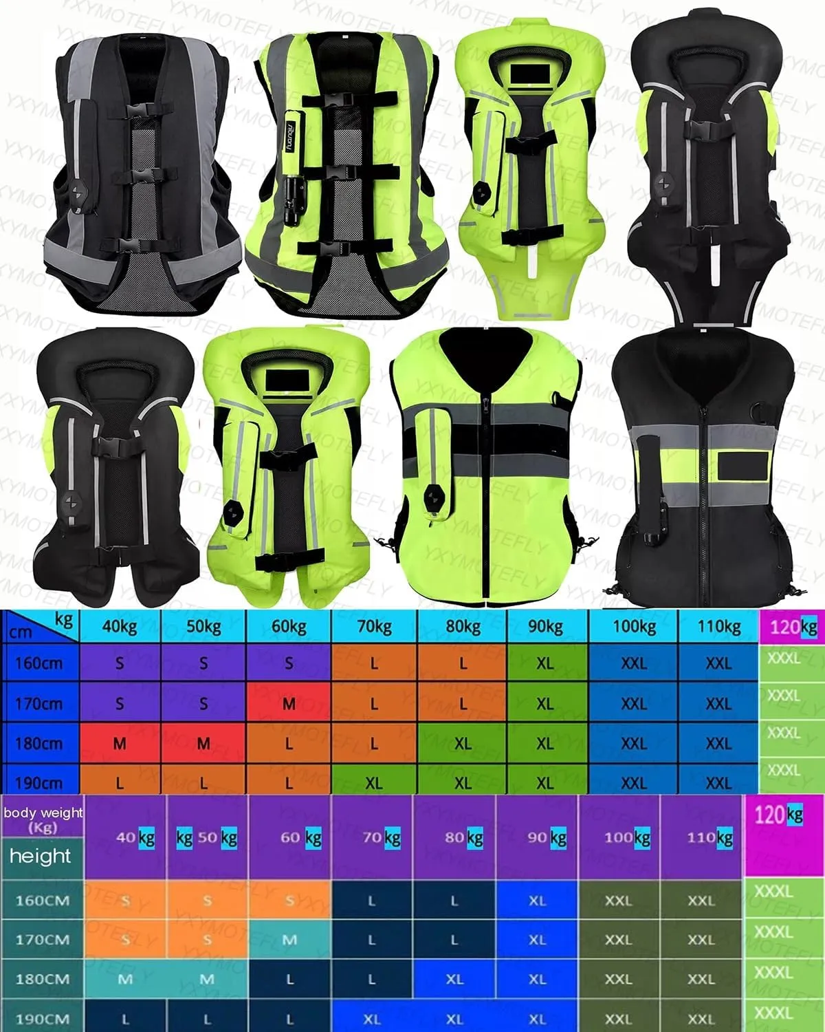 Adult Motorcycle Airbag Vest Lightweight, Adjustable, Equestrian Or Horse, Sports Vest 0.03S Trigger Body Airbag