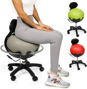 Aeromat Height Adjustable Yoga Ball Chair - Spine Alignment Office Chair with Back Support