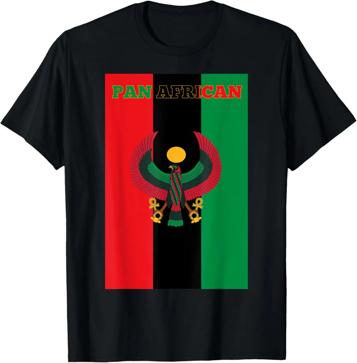 African American Pan African Flag Pride T-Shirt | Heru Seal T-Shirt