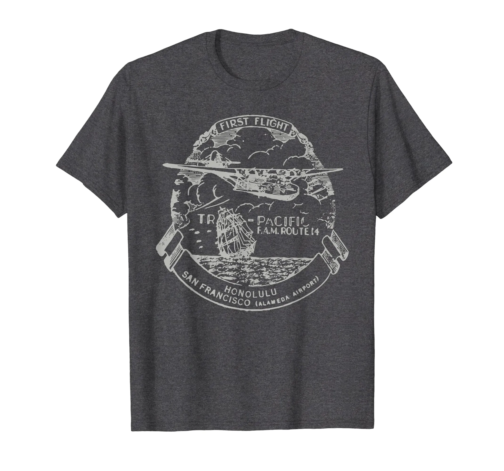 Airmail Vintage Pan Am Flying Boat Aircraft Pilot T-Shirt