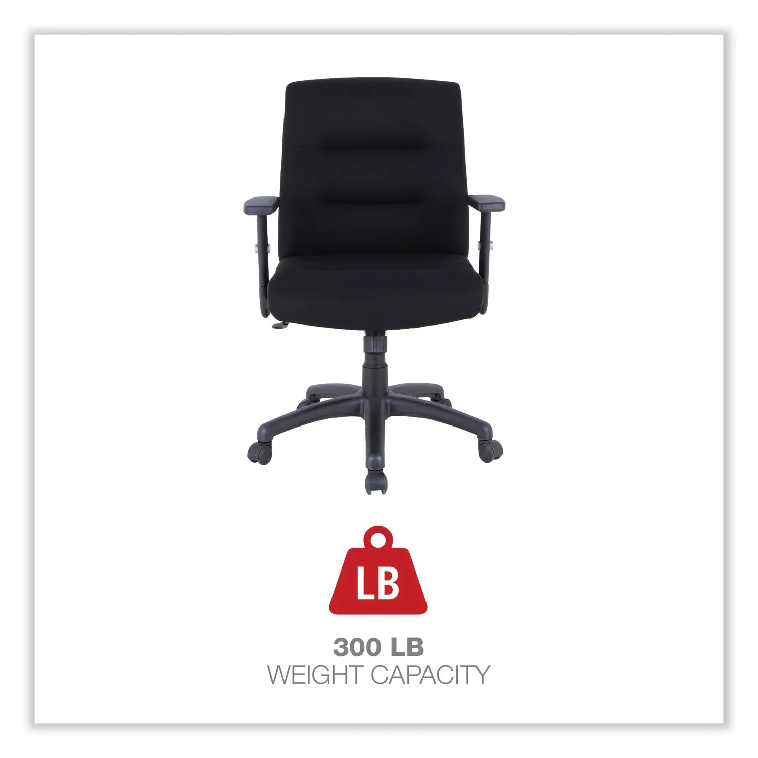 Alera® Alera Kesson Series Petite Office Chair, Supports Up To 300 Lb, 17.71" To 21.65" Seat Height, Black