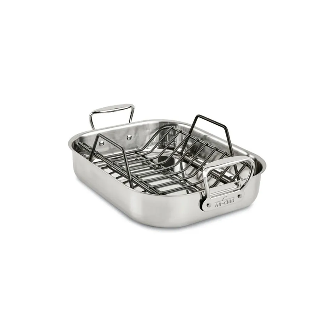 All-Clad  Small Stainless Steel Roasting Pan with Rack