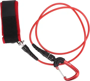 Alomejor Diving Safety Lanyard Rope, Freediving Lanyard Leash Cable with Wristband Carabiner for Underwater Sports(red)