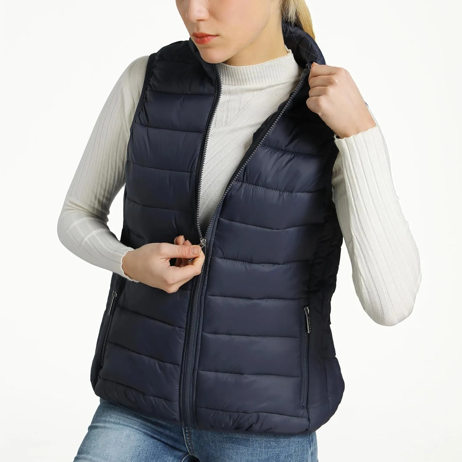 Alpine Swiss Jodie Womens Puffer Vest Lightweight Packable Down Alternative Vest Jacket
