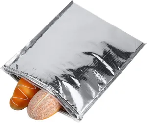 Aluminum Foil Insulated Food Storage Bag Thermal Cooler Silver Pack for Picnic Camping Lunch Daily Use
