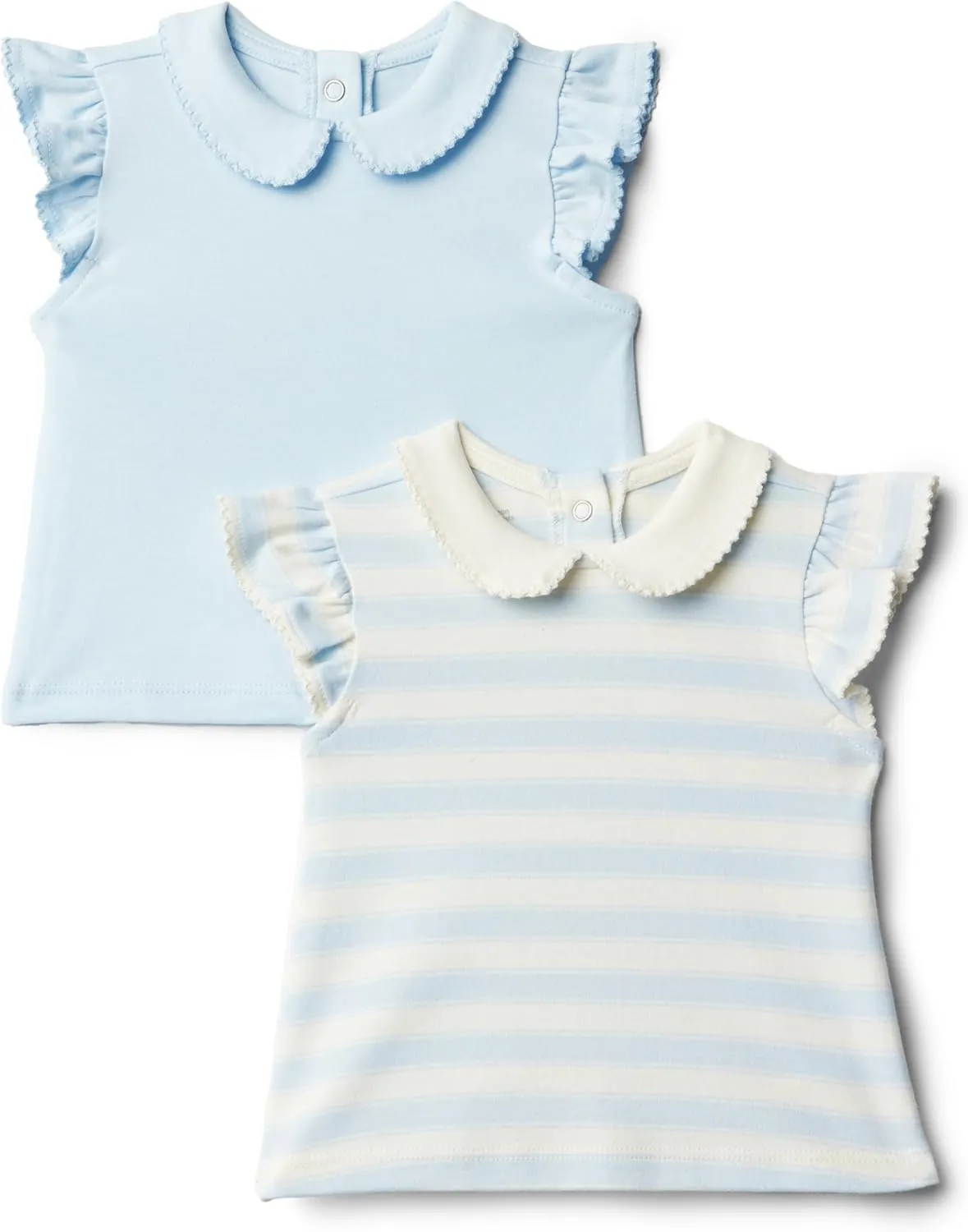 Amazon Essentials x Sofia Grainge Toddlers and Baby Girls' Short Sleeve Blouse, Pack of 2