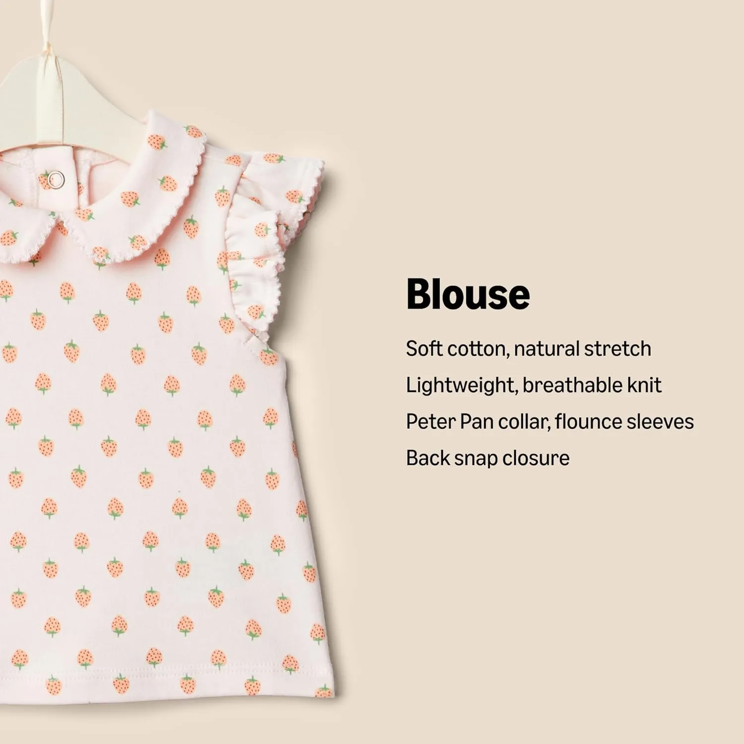 Amazon Essentials x Sofia Grainge Toddlers and Baby Girls' Short Sleeve Blouse, Pack of 2