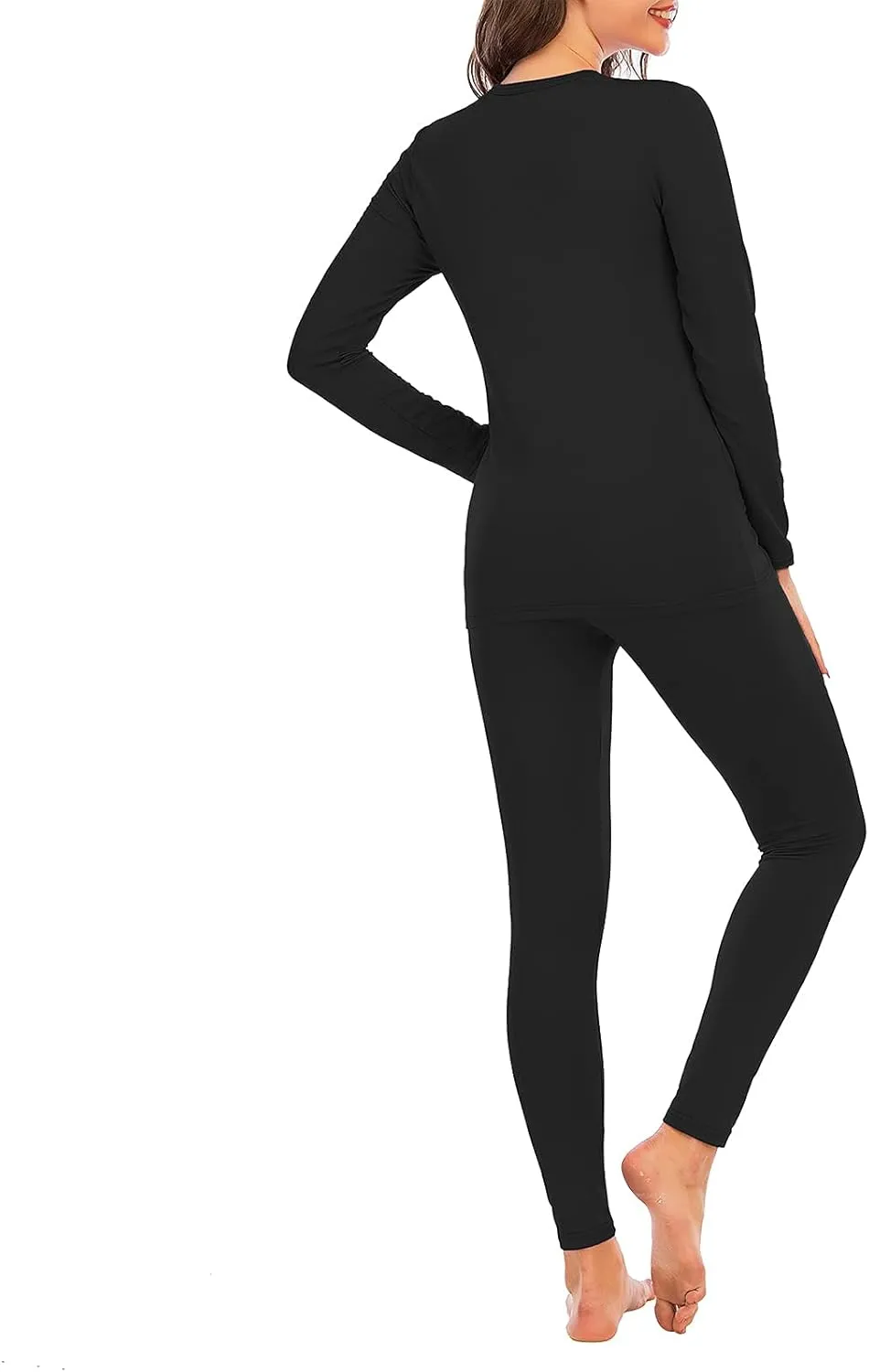 American Trends Womens Thermal Underwear Set Long Johns Base Layer Fleece Lined Top and Bottom Thermals Sets Loungewear