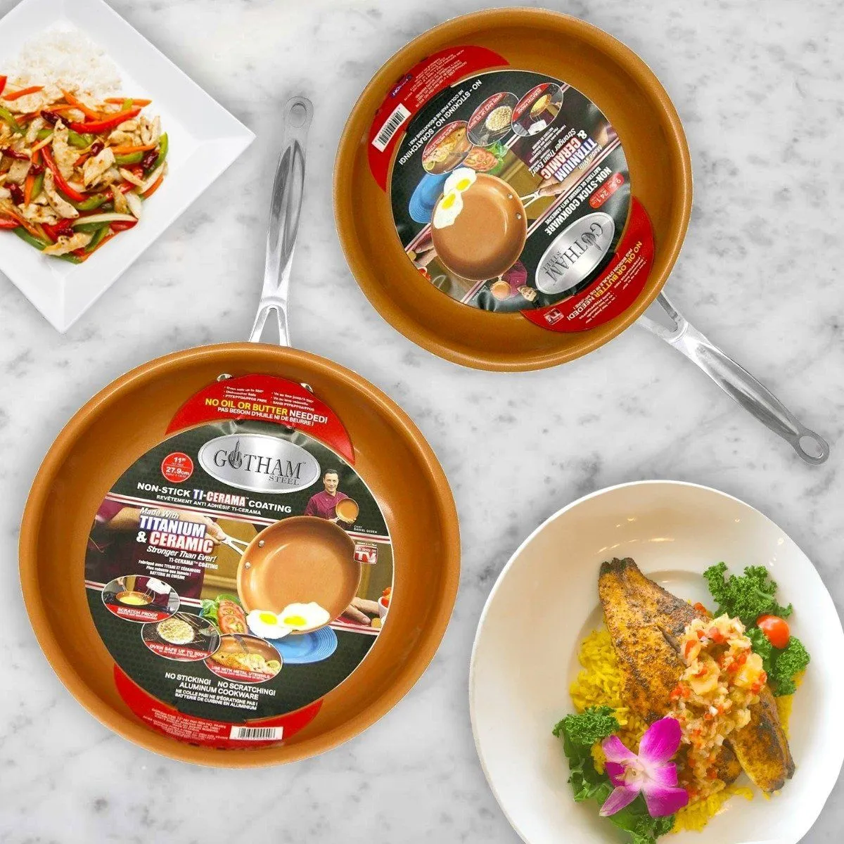 and Non-Stick Unique appearance Set 11" Frying Gotham 9.5 Time-limited Pan Steel