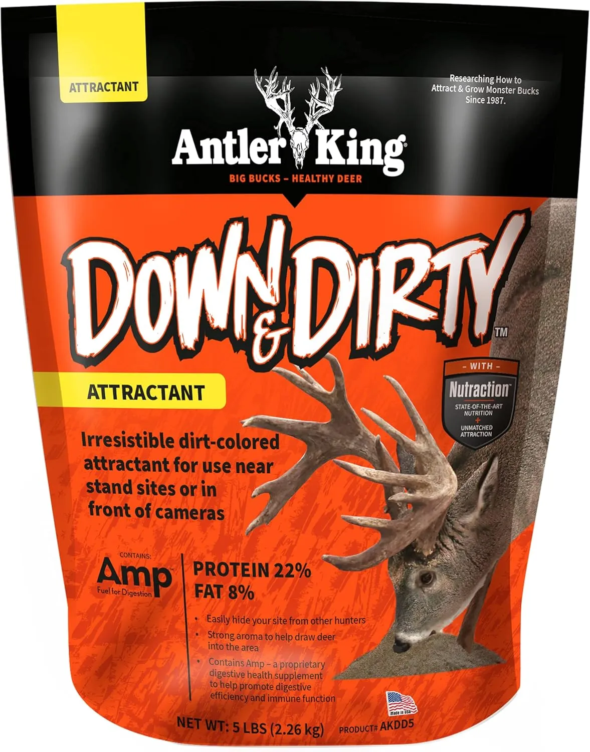 Antler King Down and Dirty Long-Range Dirt-Colored Deer Attractant, 5 lb Bag