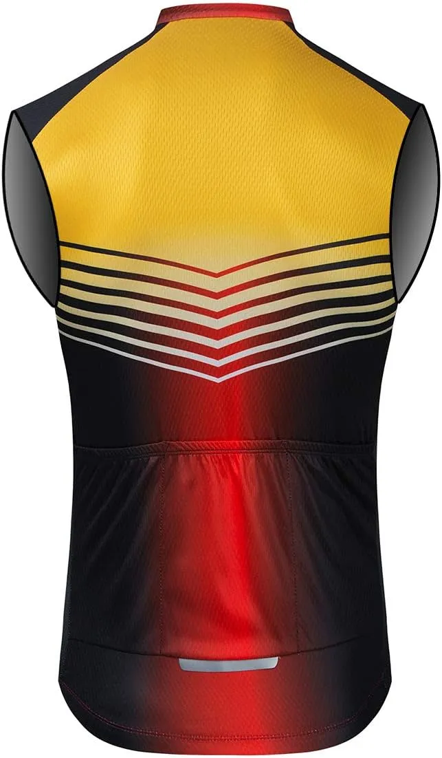 Aogda Cycling Vest for Men Bike Jerseys Team Biking Sleeveless Tops Clothing