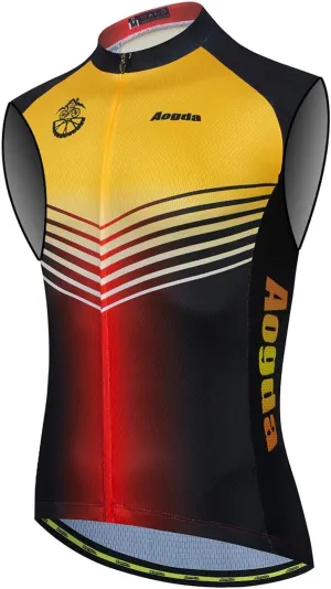 Aogda Cycling Vest for Men Bike Jerseys Team Biking Sleeveless Tops Clothing