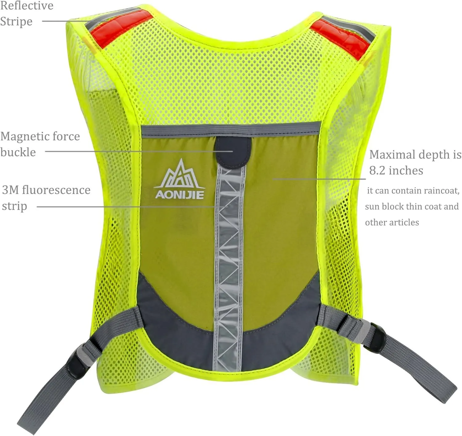 AONIJIE Lovtour Unisex Premium Reflective Vest for Running Cycling Clothes for Women Men Safety Gear with Reflective High Visibility for Outdoor Sport Cycling and Running or Marathon