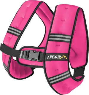 APEXUP Weighted Vest with 5lbs/10lbs/15lbs/20lbs/25lbs/30lbs Weights and Reflective Stripe, Weight Vest Men Women for Workout, Strength Training, Running
