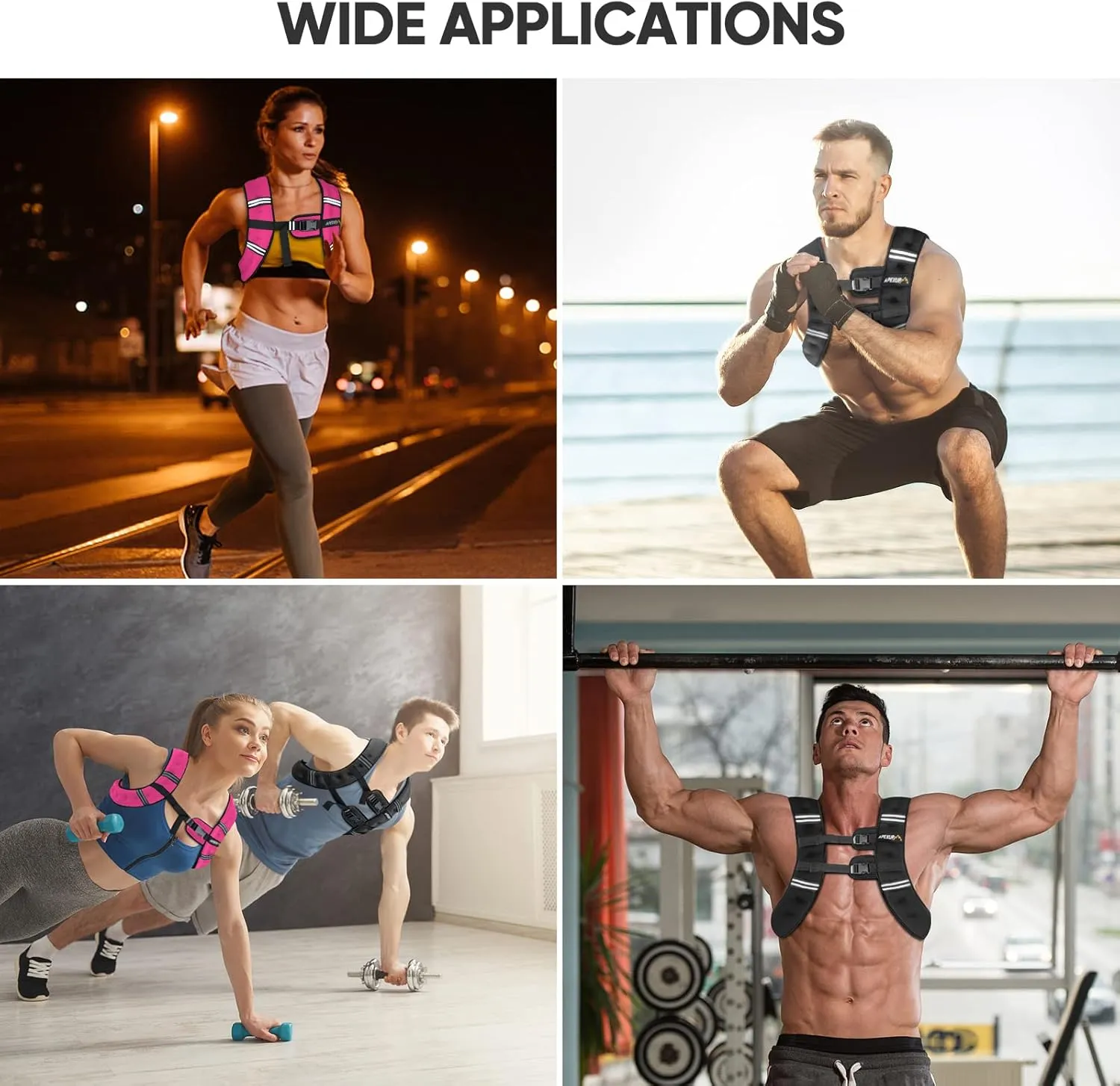 APEXUP Weighted Vest with 5lbs/10lbs/15lbs/20lbs/25lbs/30lbs Weights and Reflective Stripe, Weight Vest Men Women for Workout, Strength Training, Running