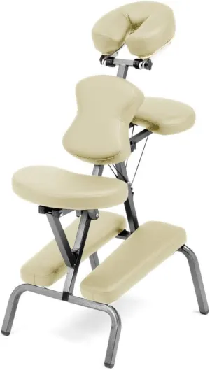 Ataraxia Deluxe Portable Folding Massage Chair w/Carry Case & Strap (Beige)