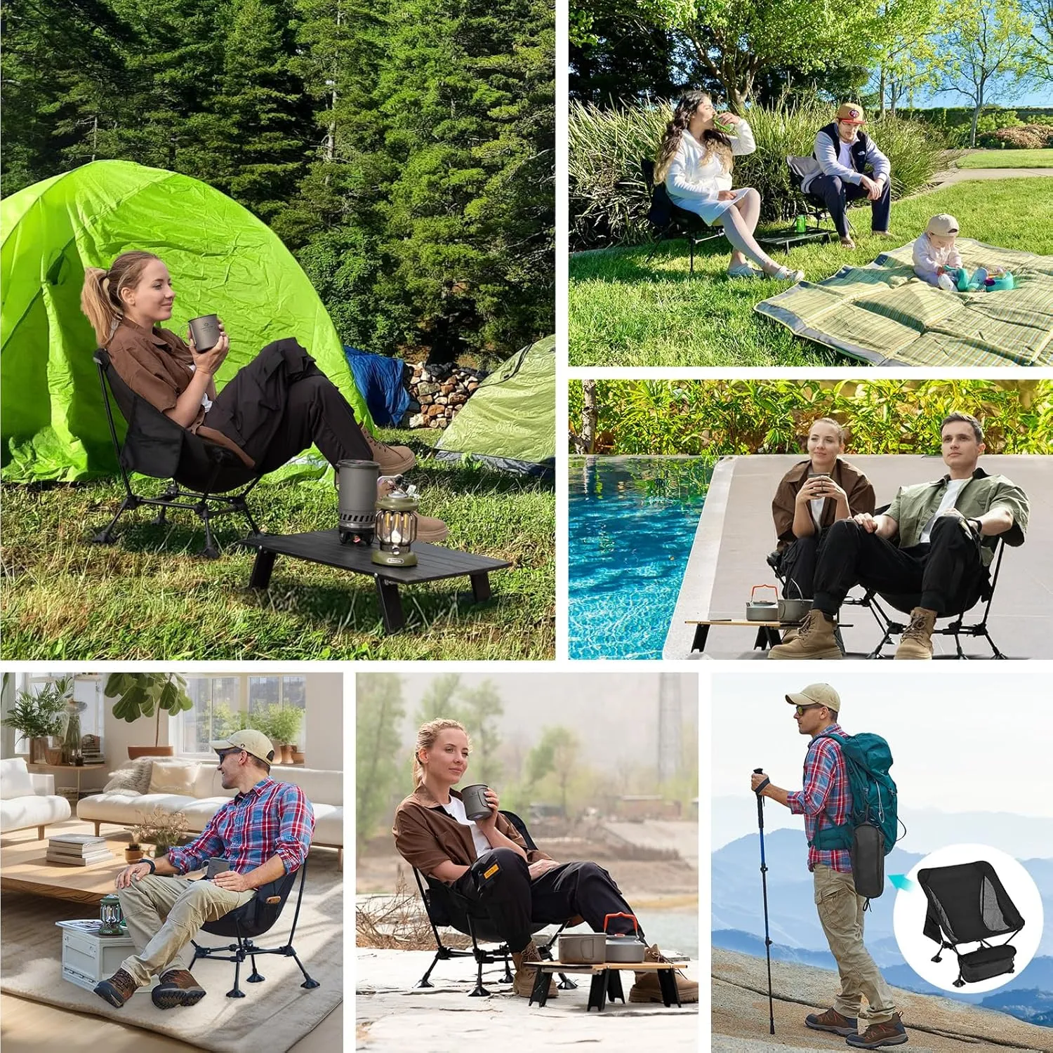 ATEPA Backpacking Chair, Ultralight Folding Portable Small Camping Chairs for Adults Compact Foldable Beach Seat with Anti-Sinking Feet & Aluminum Frame for Outdoor Hiking Travel Fishing