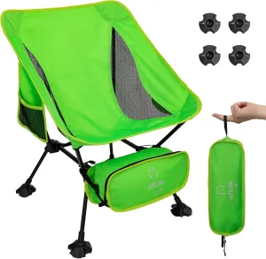 ATEPA Backpacking Chair, Ultralight Folding Portable Small Camping Chairs for Adults Compact Foldable Beach Seat with Anti-Sinking Feet & Aluminum Frame for Outdoor Hiking Travel Fishing