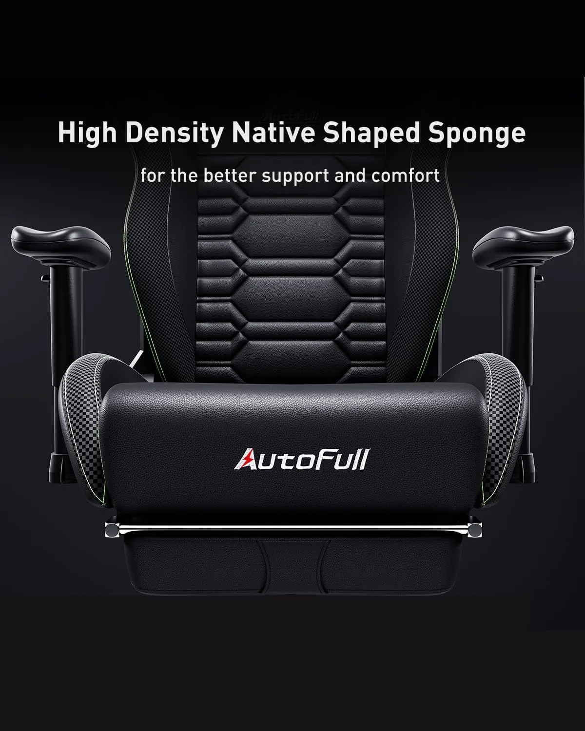 AutoFull C3 Gaming Chair, Racing Style Gaming Chair with Ergonomic Lumbar Support,Adjustable High Back PU Leather PC Chair with Footrest,Black