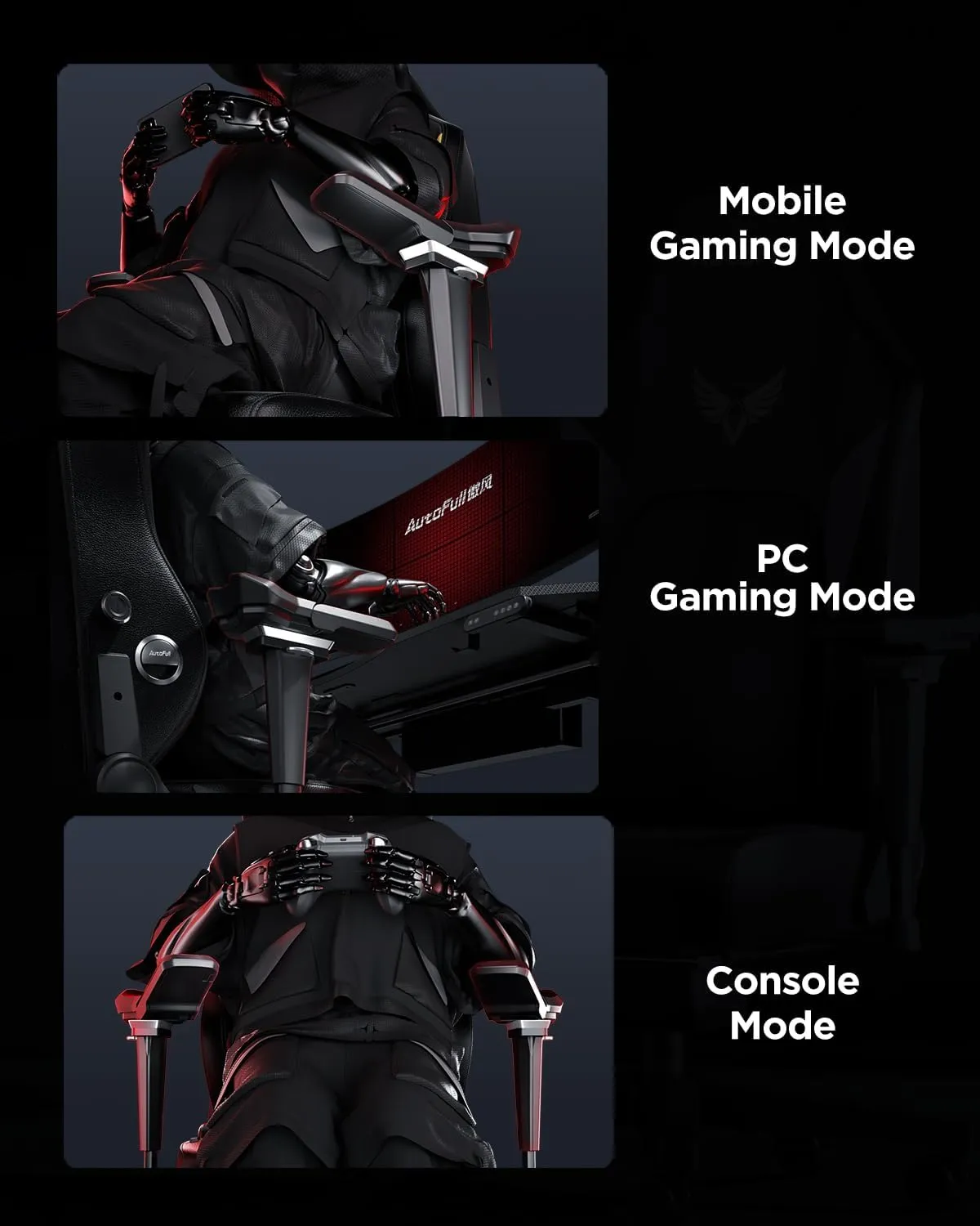 AutoFull M6 Gaming Chair, Ergonomic Office Chair with Ventilated Heating, AUTO Dynamic Tracking Lumbar Support, 6D Adjustable Armrests and Footrest (Black)