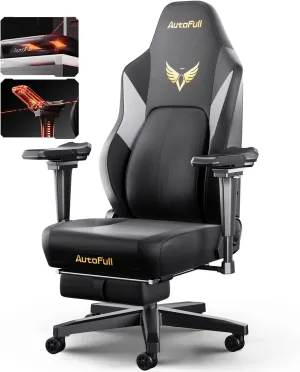 AutoFull M6 Gaming Chair, Ergonomic Office Chair with Ventilated Heating, AUTO Dynamic Tracking Lumbar Support, 6D Adjustable Armrests and Footrest (Black)