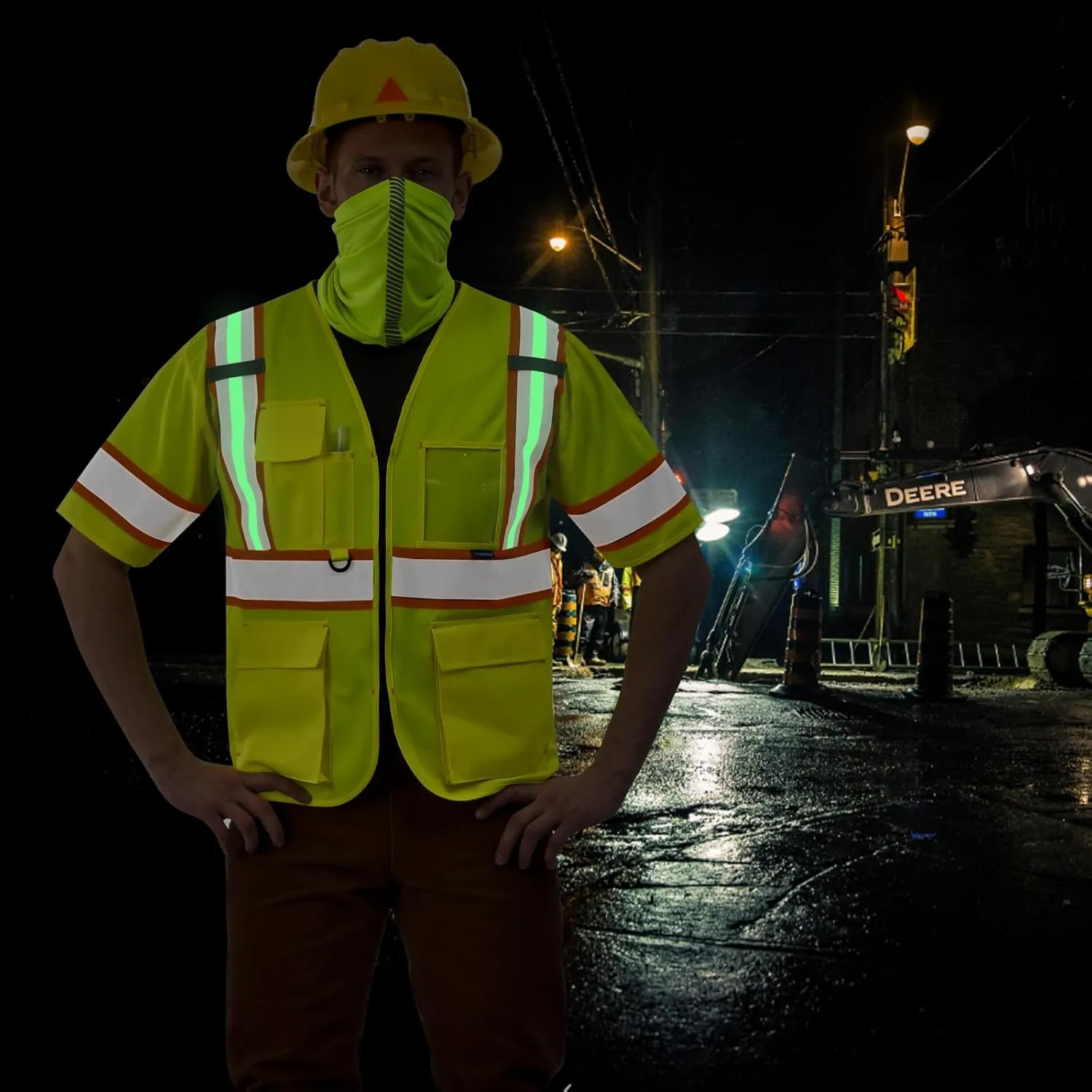 AYKRM 11 color High Vis Reflective Safety Vest for Women Men Security Pocket Zipper