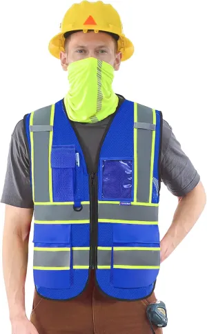 AYKRM 11 color High Vis Reflective Safety Vest for Women Men Security Pocket Zipper