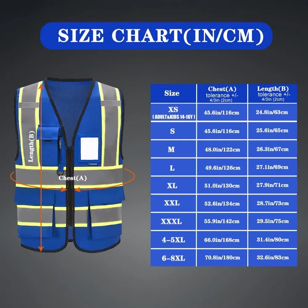 AYKRM Custom Logo Personalised Printed High Visibility Reflective 2 two tone work construction Safety Vest