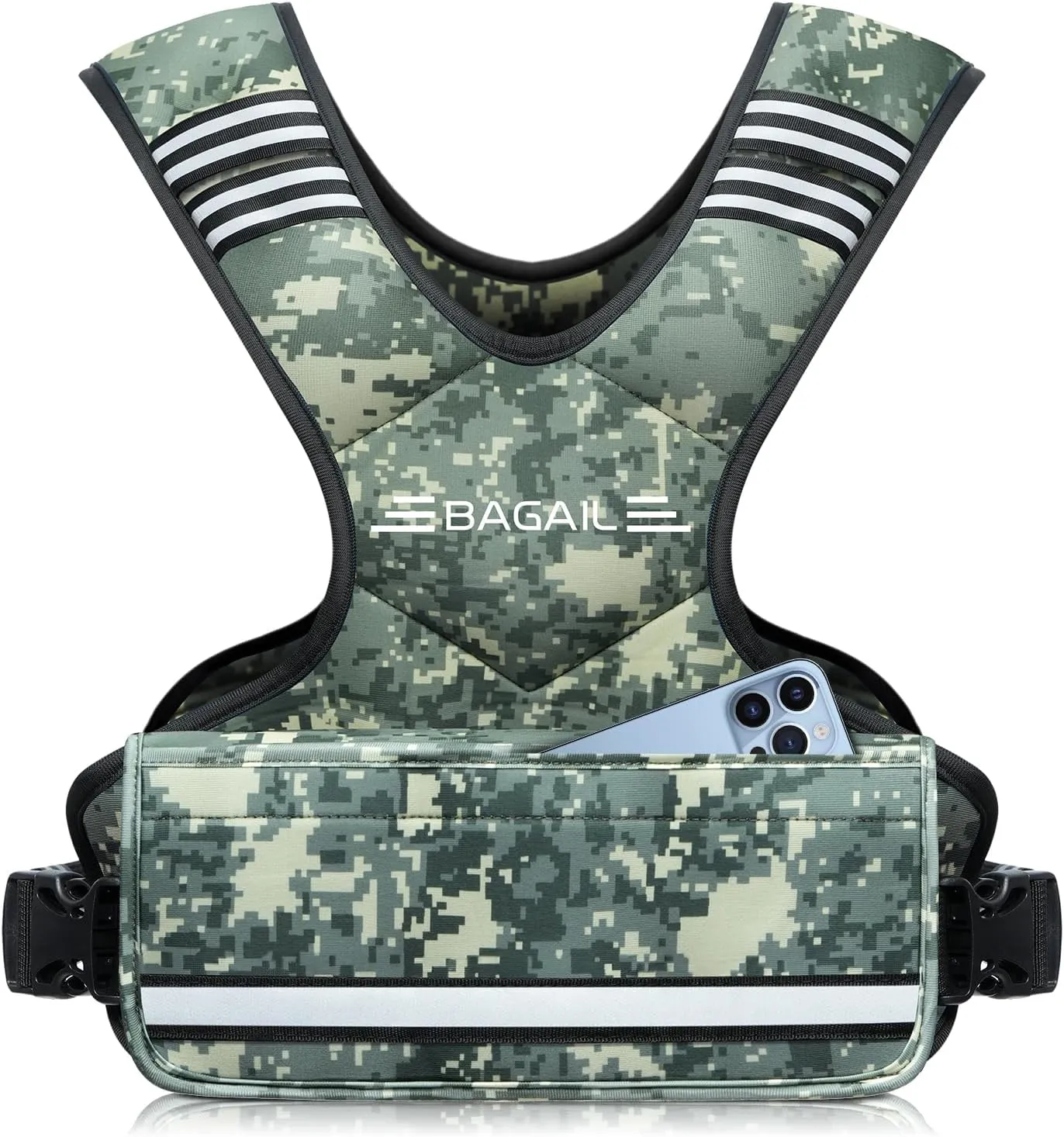 BAGAIL Adjustable Weighted Vest, 4-10lb/12-18lb/20-32lb Rucking Vest for Women & Men with 6 Weights & Large Pocket, Weight Vest for Home Workouts, Running, Walking and Strength Training