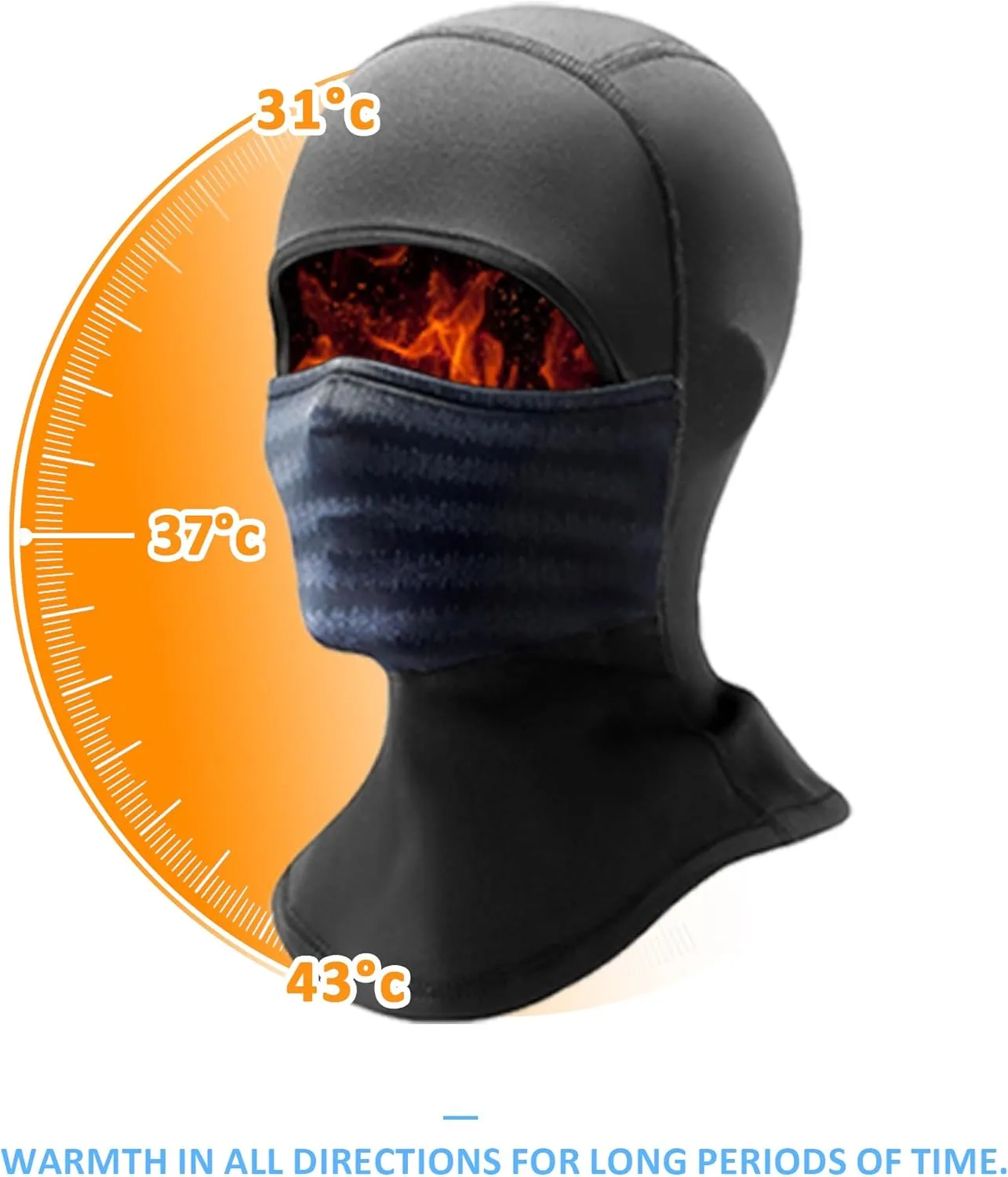 Balaclava Face Mask Men Women Thermal Ski Head Cover & Drawstring Pouch Breathable for Athletic Motorcycle