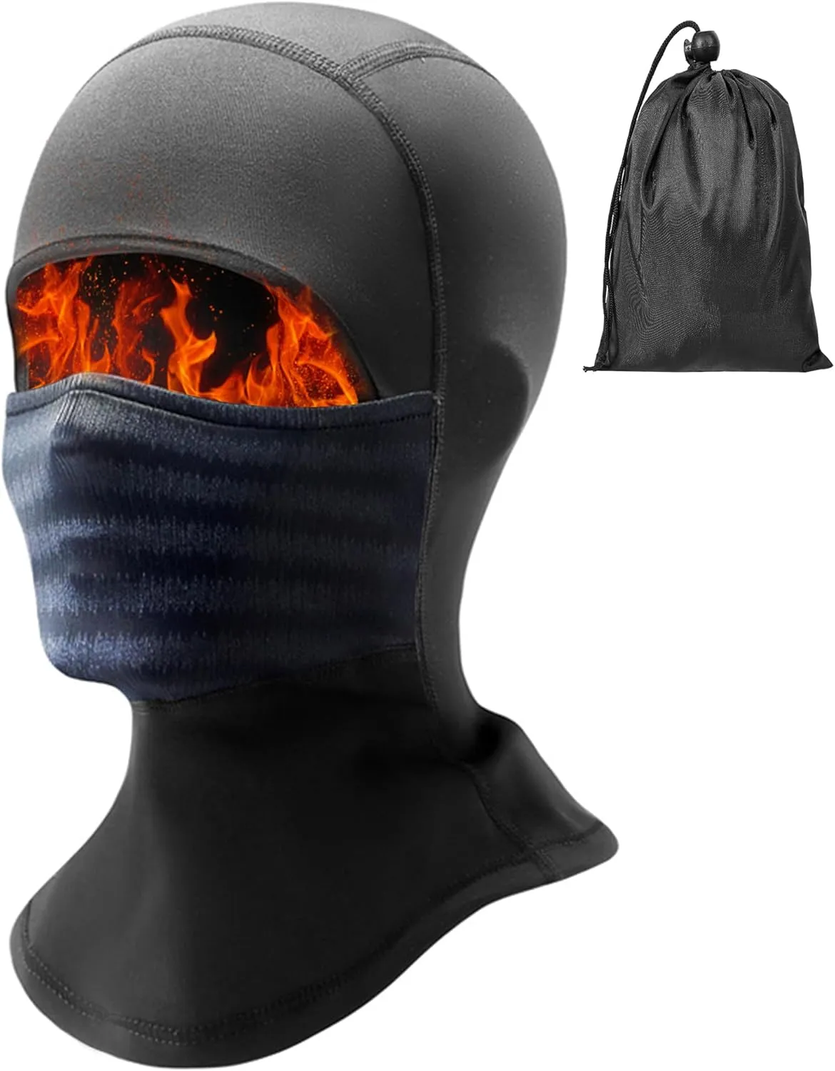 Balaclava Face Mask Men Women Thermal Ski Head Cover & Drawstring Pouch Breathable for Athletic Motorcycle